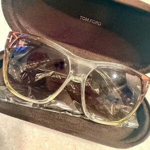 Tom Ford Women's Clear and Gold Sunglasses